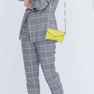 Tory Burch Lime Leather Envelope Flap Chain Crossbody Bag